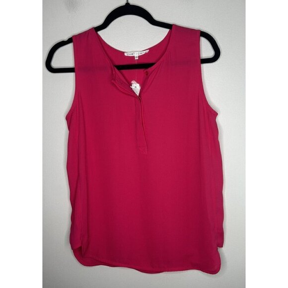 Violet + Claire Blouse Sleeveless Tank Pink V Neck Size Small NWT - Picture 1 of 11